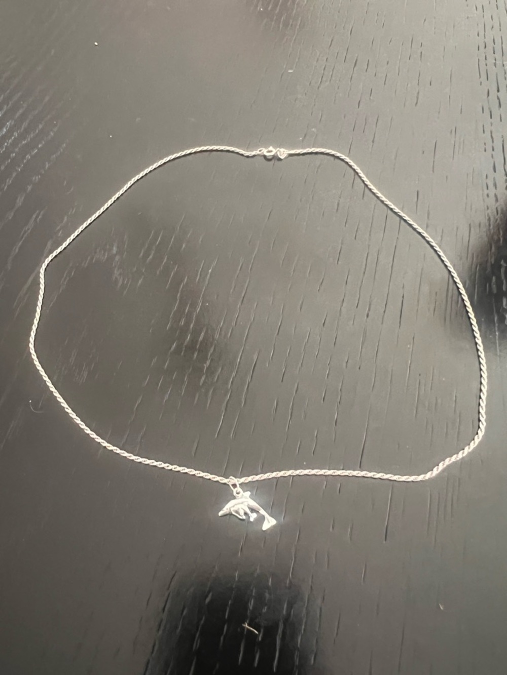 Sterling Silver Dolphin with baby dolphin pendant with 18 inch 925 Necklace -